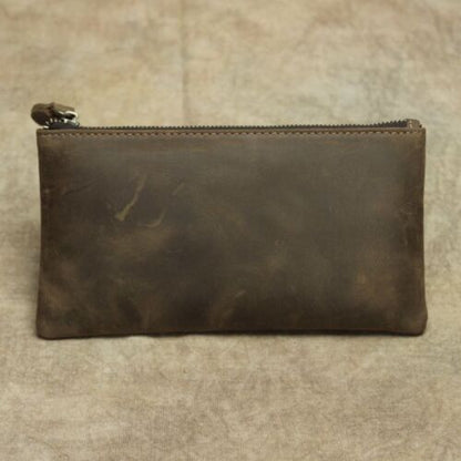 Wallet Genuine Leather Phone Bag Long Retro Ultra-Thin Leather Clutch Solid 1PC