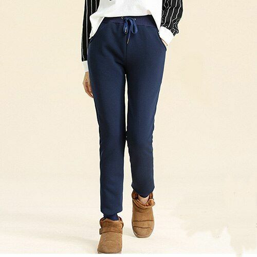 Pants Women's Cashmere Harem Warm Velvet Thick Lambskin Sweatpant Loose Trousers