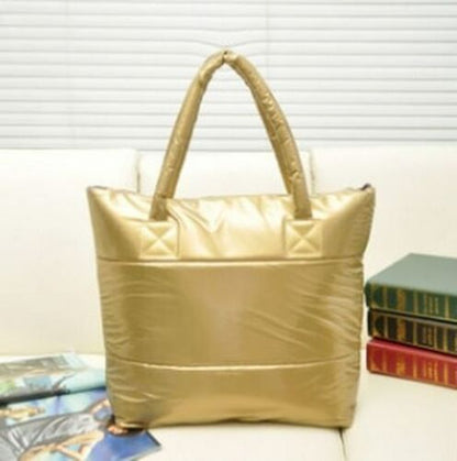 Black Cotton Purse Padded Handbag Fashion Shopping Bag 38*13*36 CM Cotton Pouch