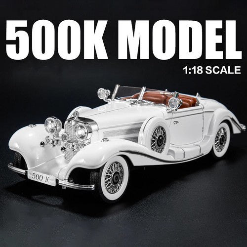 1:18 1936 Benzs 500K Alloy Classic Car Model Retro Car Hobby Sound Light Toy Car