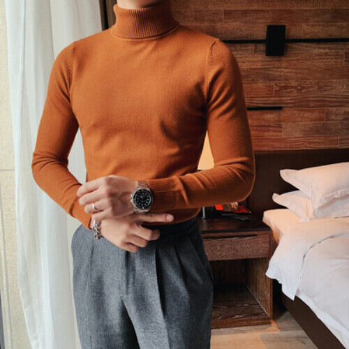 Men Winter Sweater Pullover Knitwear Turtleneck Men Knitwear Shirt
