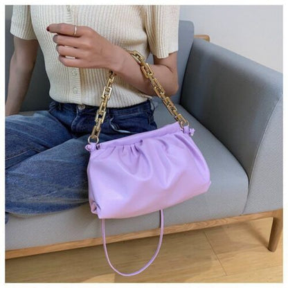 Shoulder Bags Synthetic Leather Pleated Cloud Bag Crossbody Purse 17*20/28*8 CM