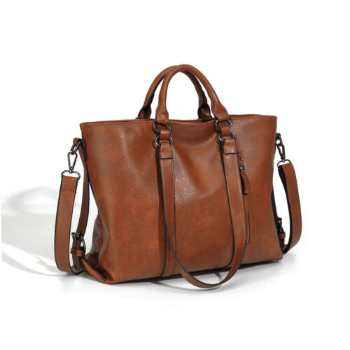Women Soft Oiled Leather Handbag Messenger Shoulder Tote Bag Crossbody Satchel