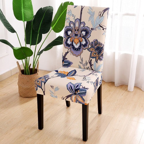1/4/6pcs Stretch Spandex Dining Room Printed Chair Covers Slipcovers Home Decor