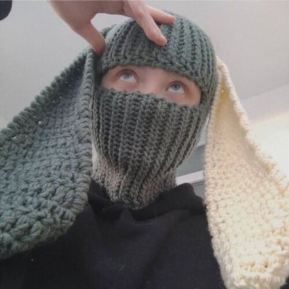 Bunny Hat Knitted Warm Wool Sleeve Cap Party Hat Ski Mask