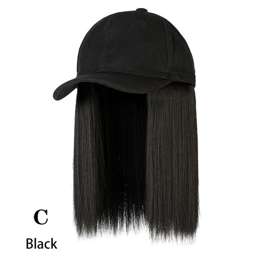 Baseball Cap Wig Kinky Straight Hat Synthetic Hair Wigs Natural Adjustable Hat