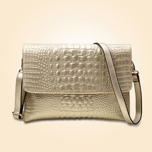 Women Envelope Evening Clutch Bags Crocodile Pattern Female Genuine Leather Bag