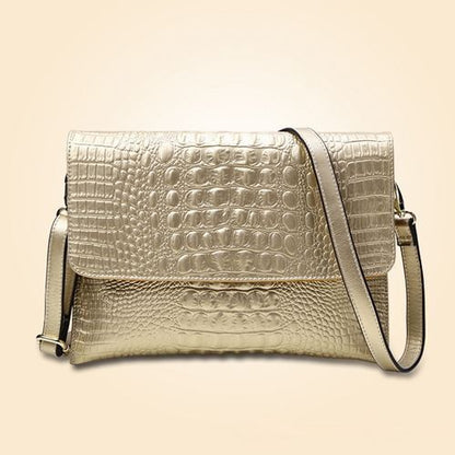Women Envelope Evening Clutch Bags Crocodile Pattern Female Genuine Leather Bag