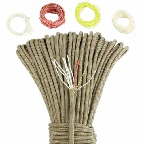 25FT/100FT 550 10-Strand Paracord Outdoor Camping Survival Rope Parachute Hiking