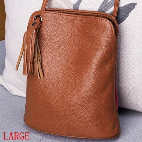 Genuine Leather Tassel Crossbody Bag Small Shoulder Purse Money Messenger Bags