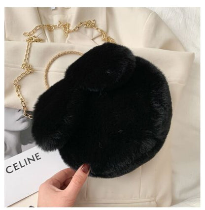 Clip Shoulder Bag Faux Clutch Purse Handbag Soft Plush Messenger Bags 20*18*8 CM