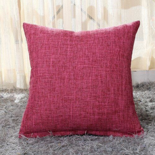 Pillows Cover Sofa Waist Cushion Solid Linen Throw Pillowcase Office Home Decor