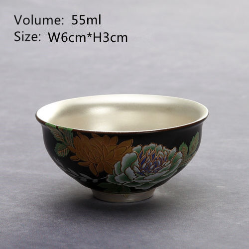 Silver Cup Flower Relief Cup Of Tea Chinese Porcelain Cup 999 Sterling Silver