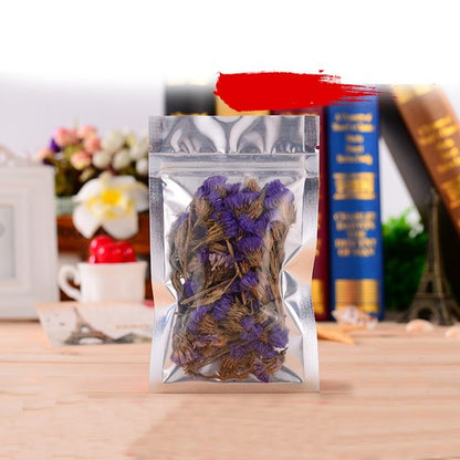 Many Different Sizes for 100 Flat Clear/Silver Foil Mylar Zip Lock Bags