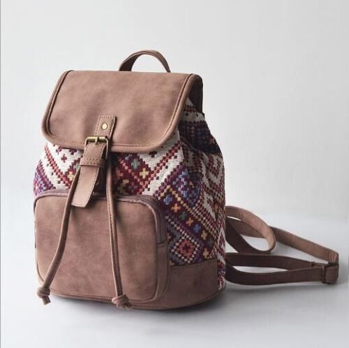 Women Printing Backpack Canvas School Bags Shoulder Travel Rucksack 25*29*14 CM