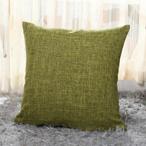 Pillows Cover Sofa Waist Cushion Solid Linen Throw Pillowcase Office Home Decor