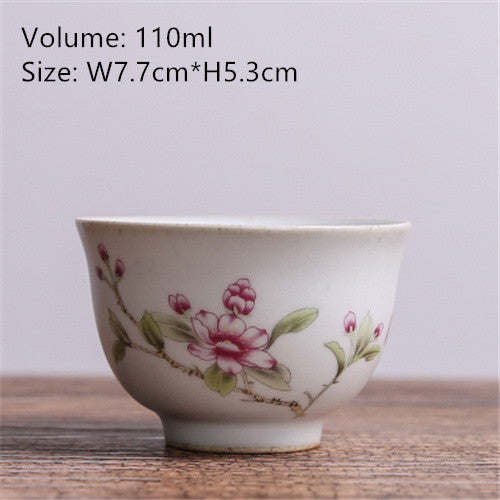 Antique Tea Cup Ruyao Kungfu Cup Of Tea Handpainted Master Cup Crackle Glaze New
