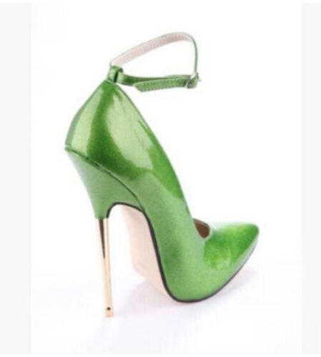 Womens Ankle Strap Super High Heel 16cm Stilettos Cross Dresser Shoes Pumps Sexy