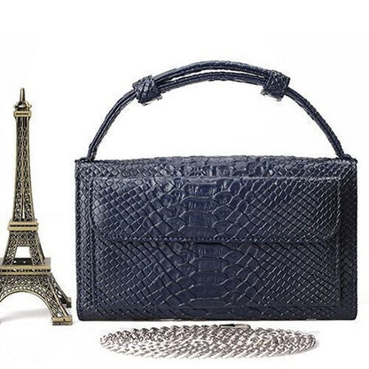 Leather Clutch Crossbody Bag Gold Luxury Serpentine Clutch Purse Messenger Bags