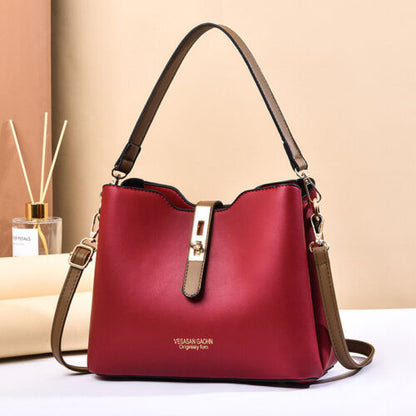 Womens Faux Leather Shoulder Bag Crossbody Handbags Messenger Purse Tote Satchel