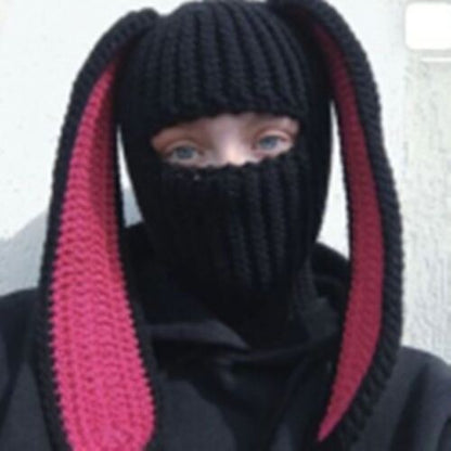 Bunny Hat Knitted Warm Wool Sleeve Cap Party Hat Ski Mask