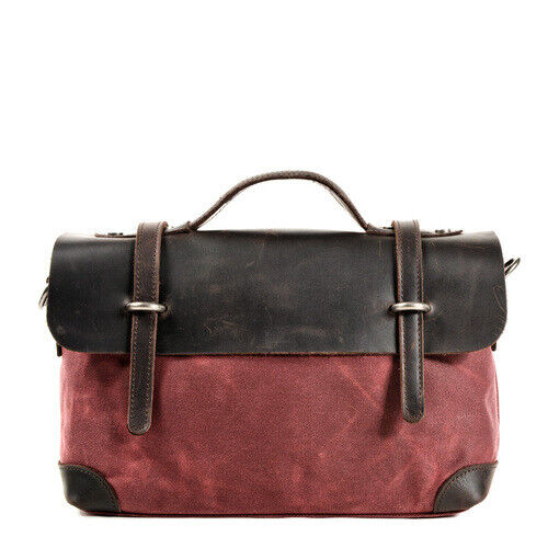 Retro Bag Canvas Leather Shoulder Messenger Portable Document Bag Knight Bag