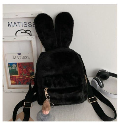 Embroidery Plush Bunny Backpack Rabbit Traveling Shoulder Bags Plush 20*25*10 CM