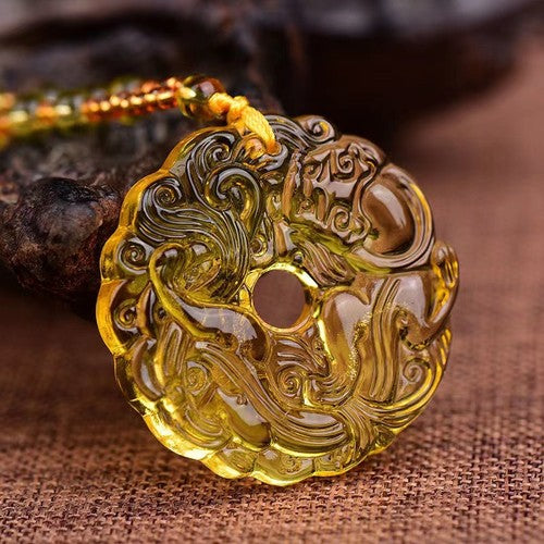 Natural Jade Handcarved Pi Xiu Pendant Amulet Auspicious Necklace Jewelry