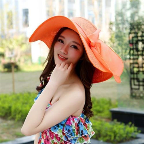 Beach Grass Hat Women Beach Summer Sun Hat Sun Holiday Sun Hat with Wide Brim