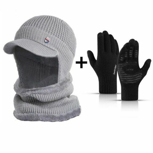 Winter Hat Bandana Scarf Outdoor Ear Protection Warm Thick Bicycle Knitted Cap