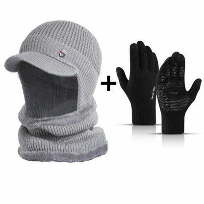 Winter Hat Bandana Scarf Outdoor Ear Protection Warm Thick Bicycle Knitted Cap