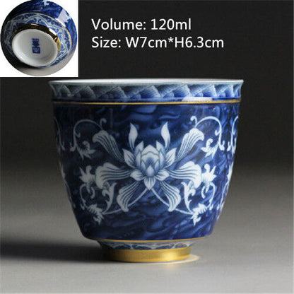 Chinese tea cup Japanese style master cup of tea blue-and-white porcelain cups