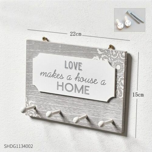 Key Holder Hanger Wall Hanging Wood Wall Organizer Rectangle House Shape Rack