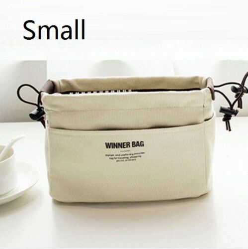 Canvas Organizer Inner Bag Makeup Handbag Lightweight Traveling Storage Purse