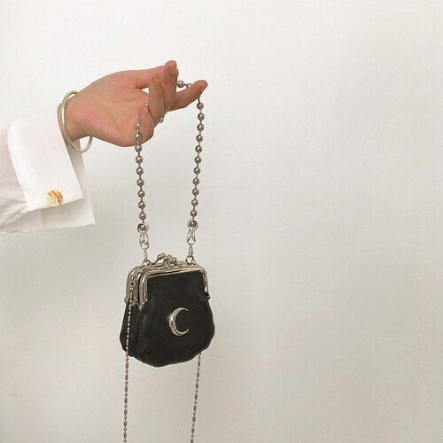 Synthetic Leather Moon Shape Shoulder Bag Shell Retro Design Mini Purse 9*10*4CM