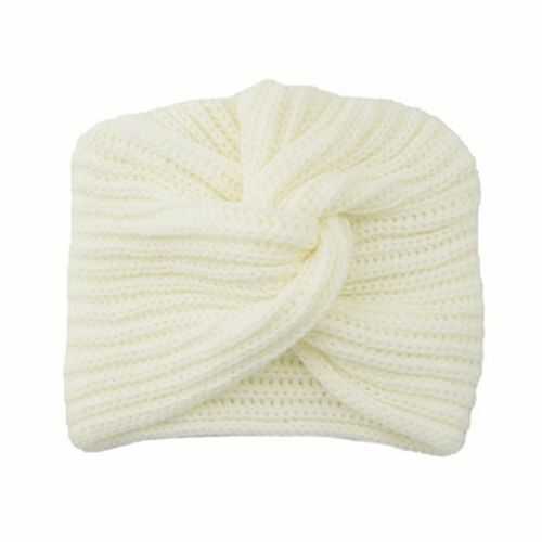 Turban Hats Women Knitted Cashmere Cross Wrap Head Hat Wool Knitting Bonnet Cap
