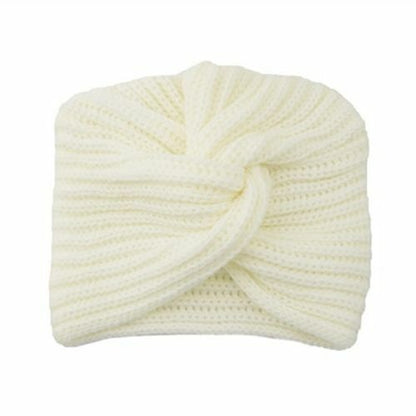 Turban Hats Women Knitted Cashmere Cross Wrap Head Hat Wool Knitting Bonnet Cap
