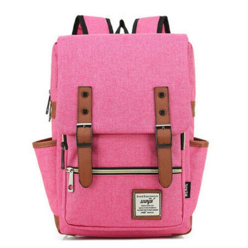 Fashion Vintage Laptop Backpack Women Canvas Bags Men Canvas Travel Backpacks