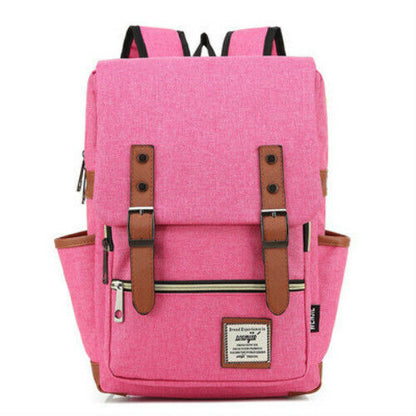 Fashion Vintage Laptop Backpack Women Canvas Bags Men Canvas Travel Backpacks
