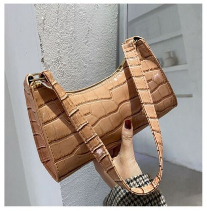 Handbag Crocodile Pattern Retro Shoulder Bag Shopping Synthetic Leather Handbags