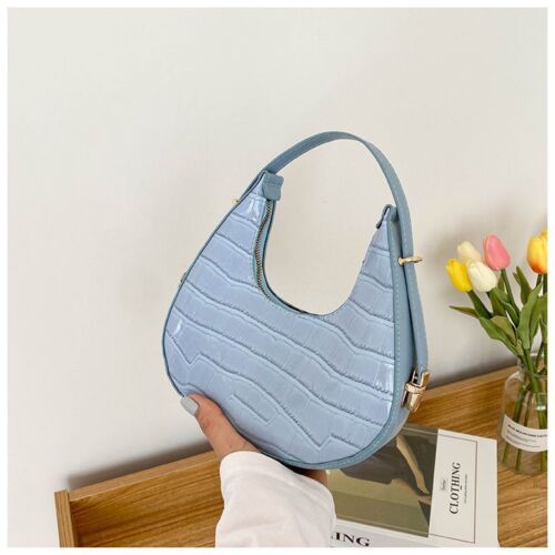 Silver 1PC Handbag Stone Pattern Underarm Shoulder Bag Elegant Purse 21*19*6 CM