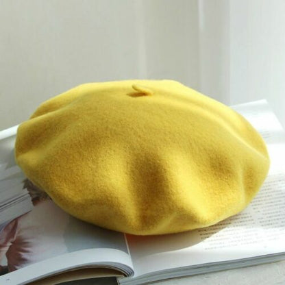 Berets Hat 100% Pure Wool French Artist Women Painter Vintage Warm Walking Cap