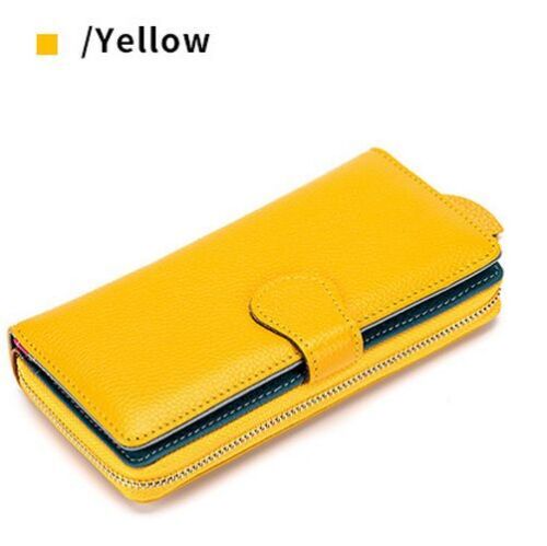 Genuine Cow Leather Long Wallets Coins Purses Clutches Bags Handbag Card Holders