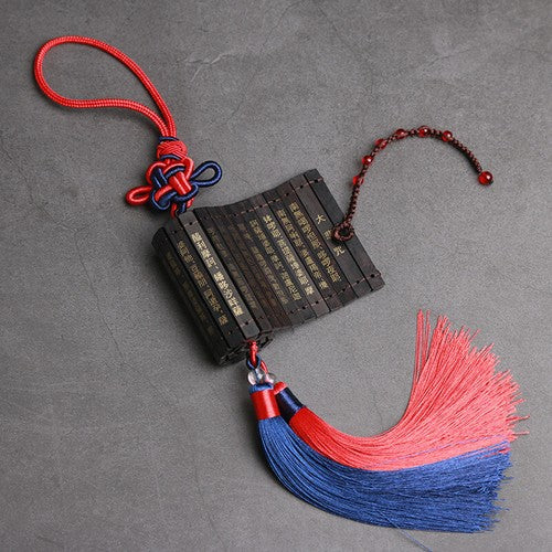 Car Pendant Scripture Heart Sutra Bamboo Slip Tassel Home Feng Shui Lucky Decor