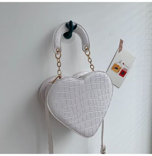 Heart Bag Stone Pattern Synthetic Leather Crossbody Small Shoulder Purse Handbag