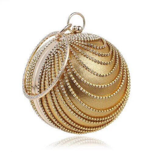 Ball Diamond Women Party Clutches Evening Wedding Bag Bridal Shoulder Handbag