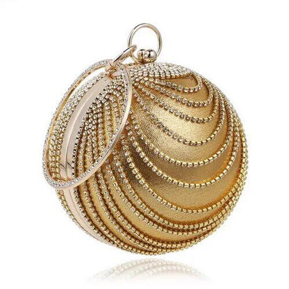Ball Diamond Women Party Clutches Evening Wedding Bag Bridal Shoulder Handbag