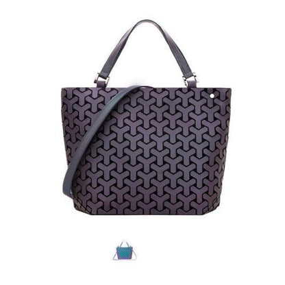 Luminous Big Bag Holographic Reflective Geometric Shoulder Bags Handbags Zipper