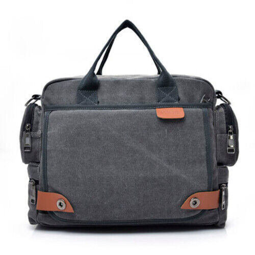 Men Crossbody Bags Canvas Shoulder Bags Boy Bags Man Handbags for Travel Grey