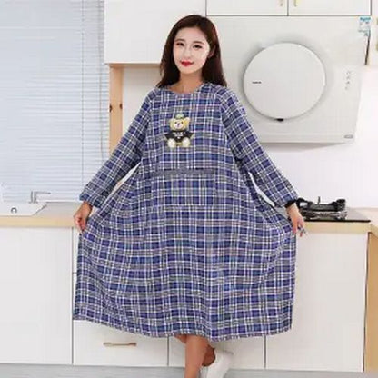 Cooking Apron Cotton Long Sleeve Brief Kitchen Baking Barbecue Picnic Vest Smock